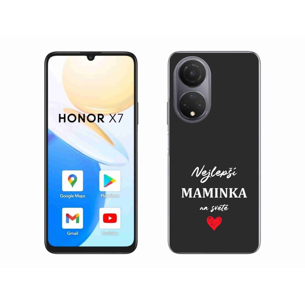 Gélový kryt mmCase na Honor X7 - najlepšia mamička 1 čierne pozadie