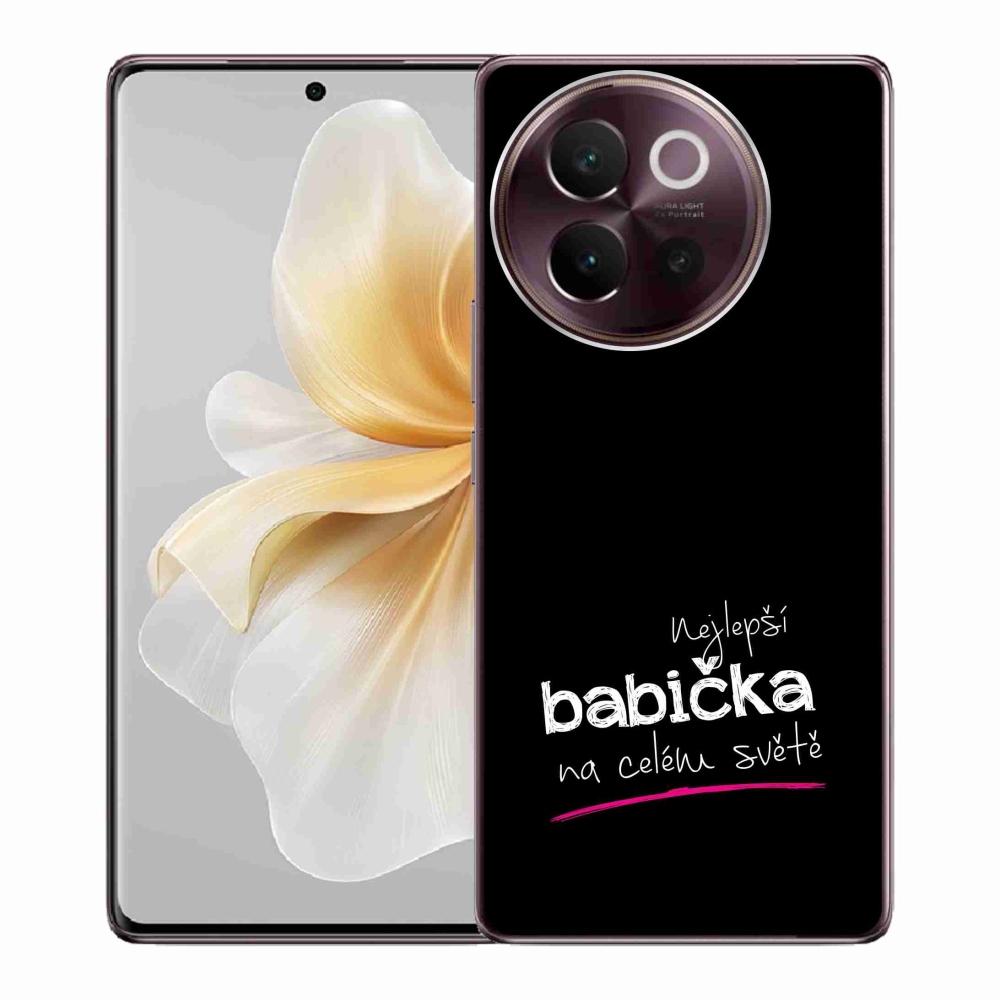 Gélový kryt mmCase na Vivo V40 Lite 5G - najlepšia babička 4 čierne pozadie