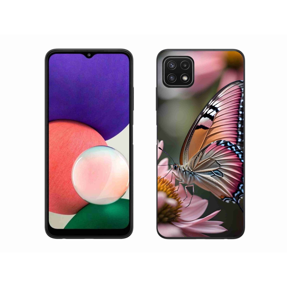 Gélový kryt mmCase na Samsung Galaxy A22 5G - farebný motýľ