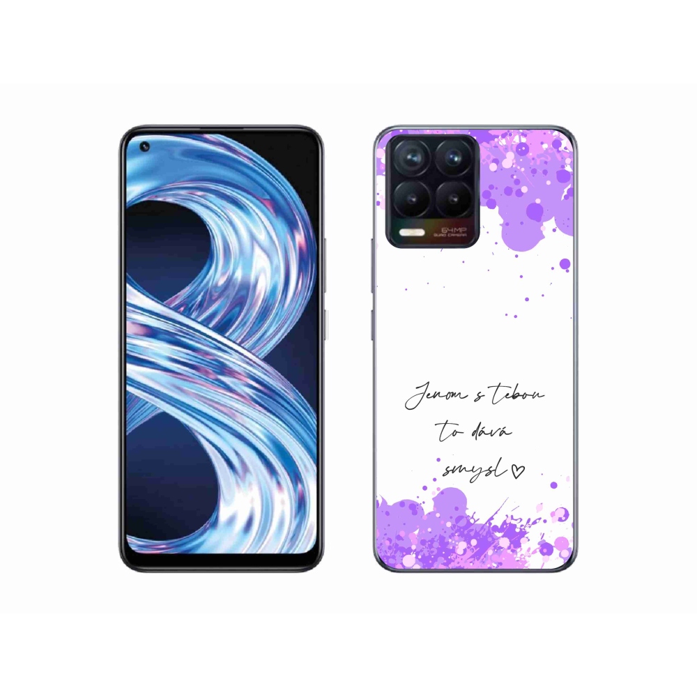 Gélový kryt mmCase na Realme 8 4G - zamilovaný text biele pozadie