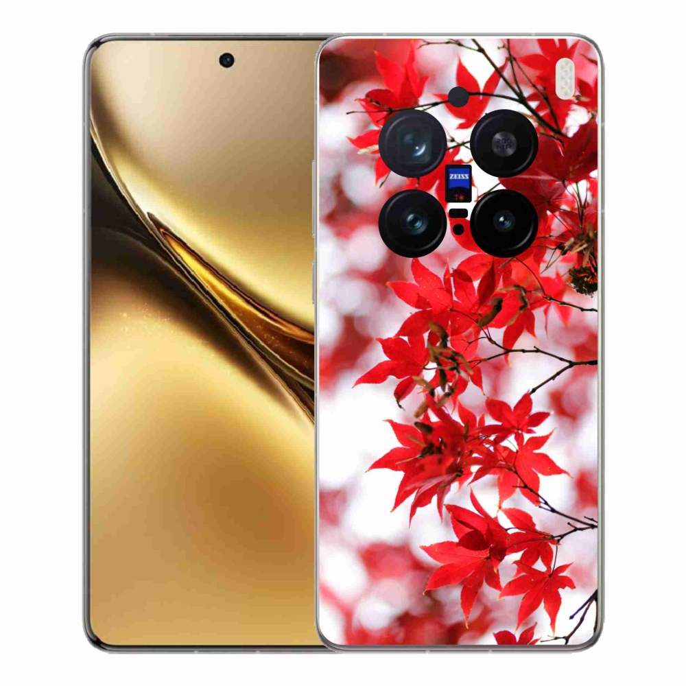 Gélový kryt mmCase na Vivo X200 Pro 5G - červené listy
