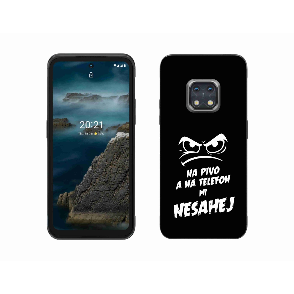Gélový kryt mmCase na Nokia XR20 - pivný motív 2 čierne pozadie