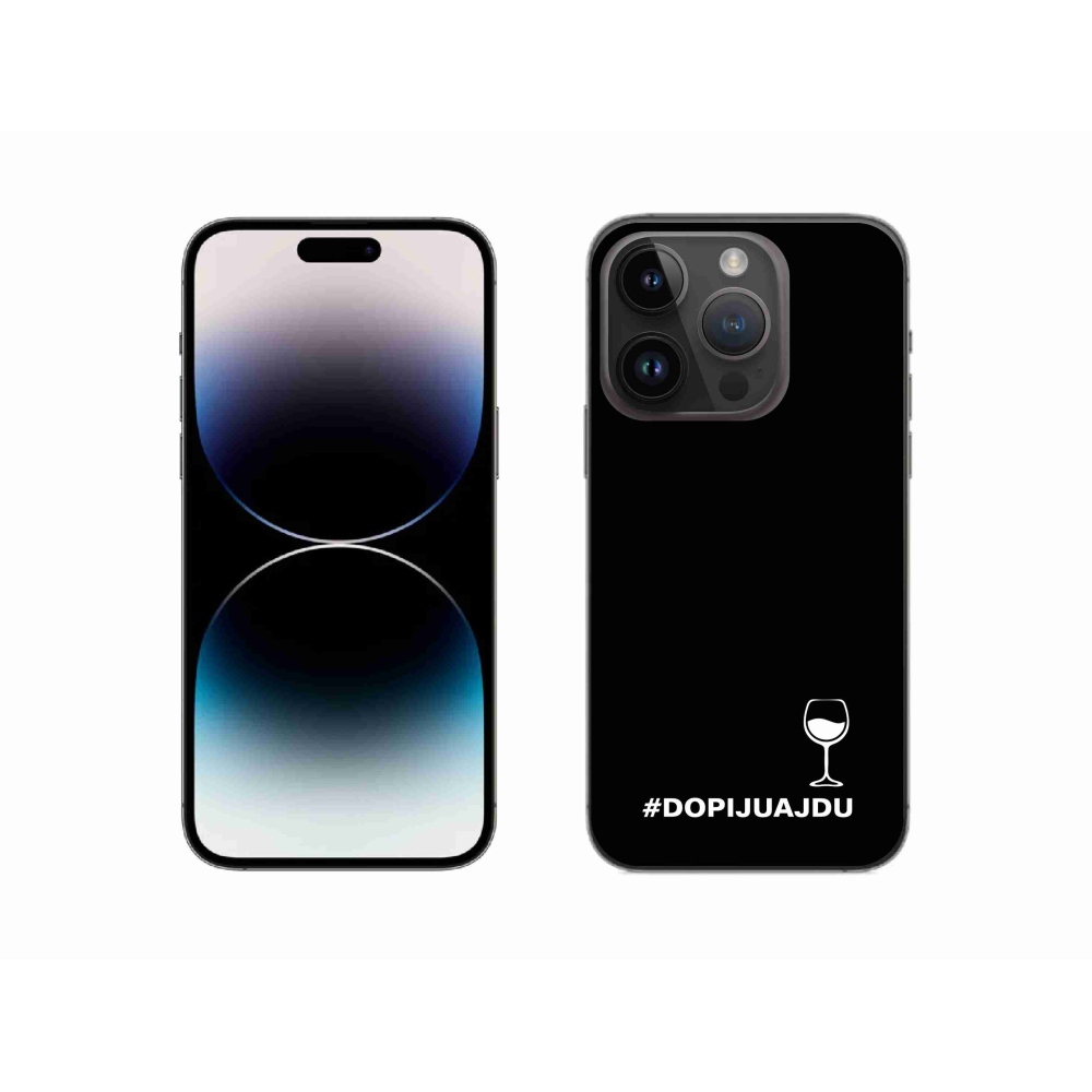 Gélový kryt mmCase na iPhone 14 Pro 6.1 - vínny motív čierne pozadie