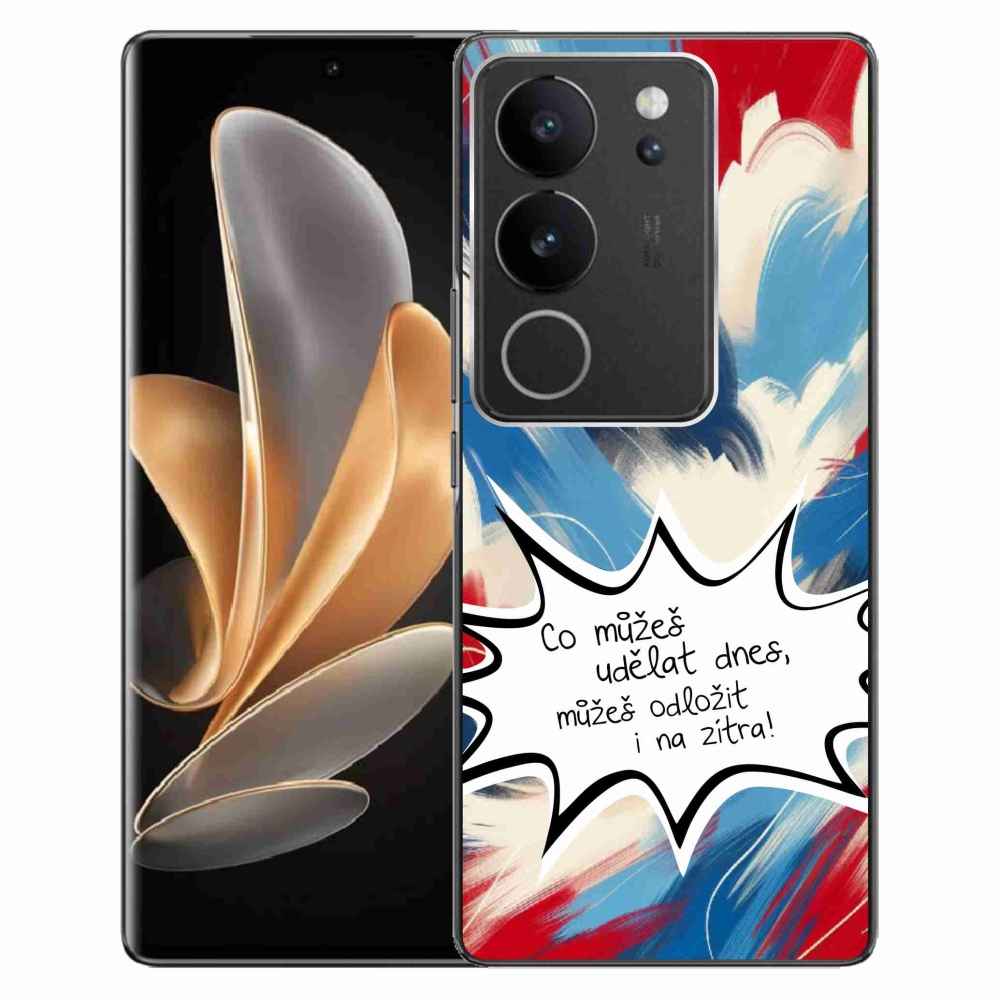 Gélový kryt mmCase na Vivo V29 5G - vtipný text 9 biele pozadie