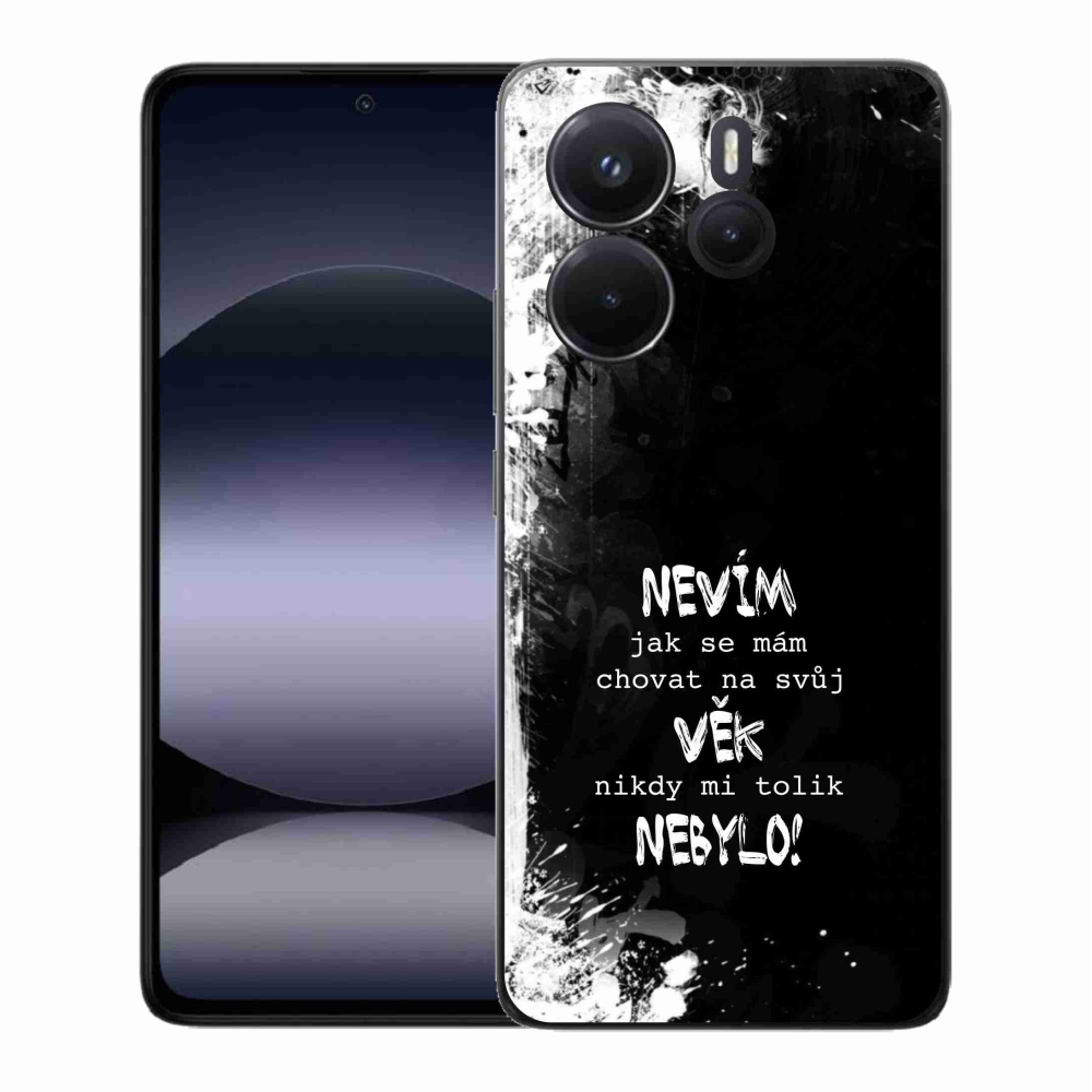 Gélový kryt mmCase na Xiaomi Redmi Note 14 - vtipný text 14 čierne pozadie