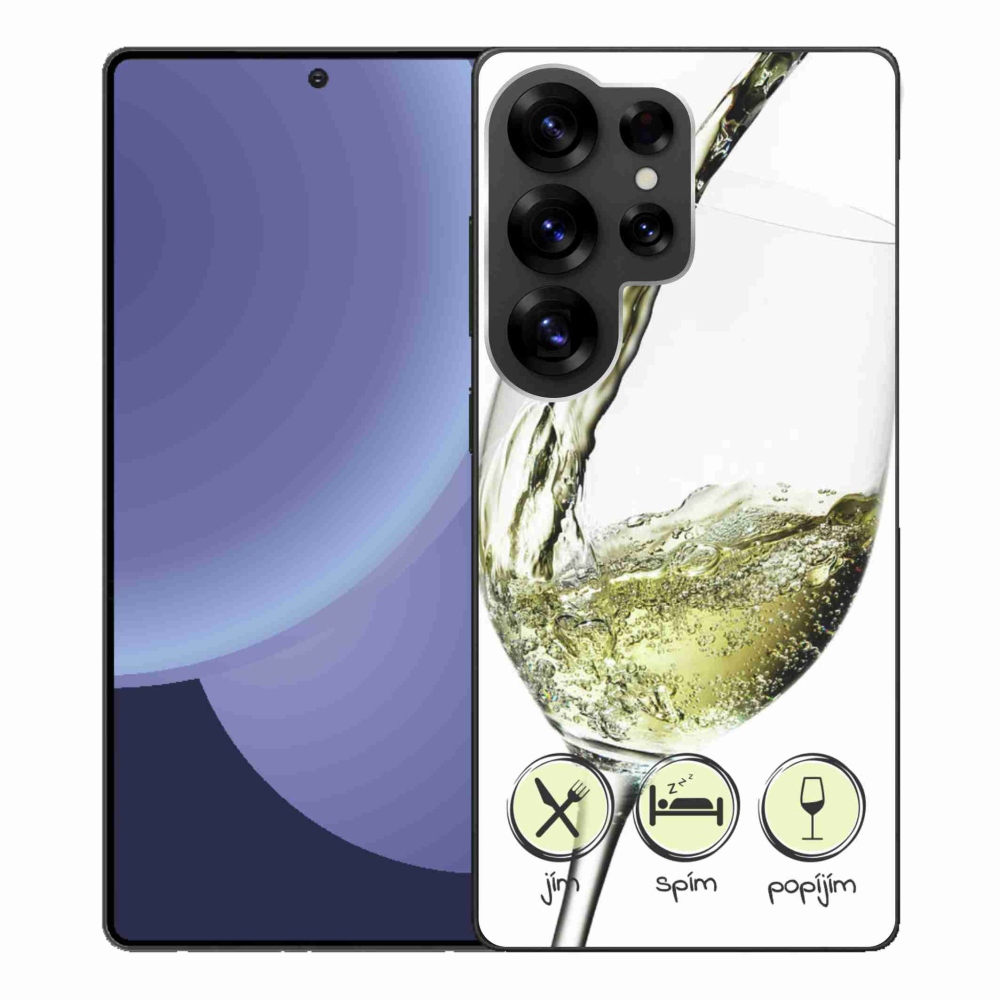 Gélový kryt mmCase na Samsung Galaxy S25 Ultra - pohár vína bielej