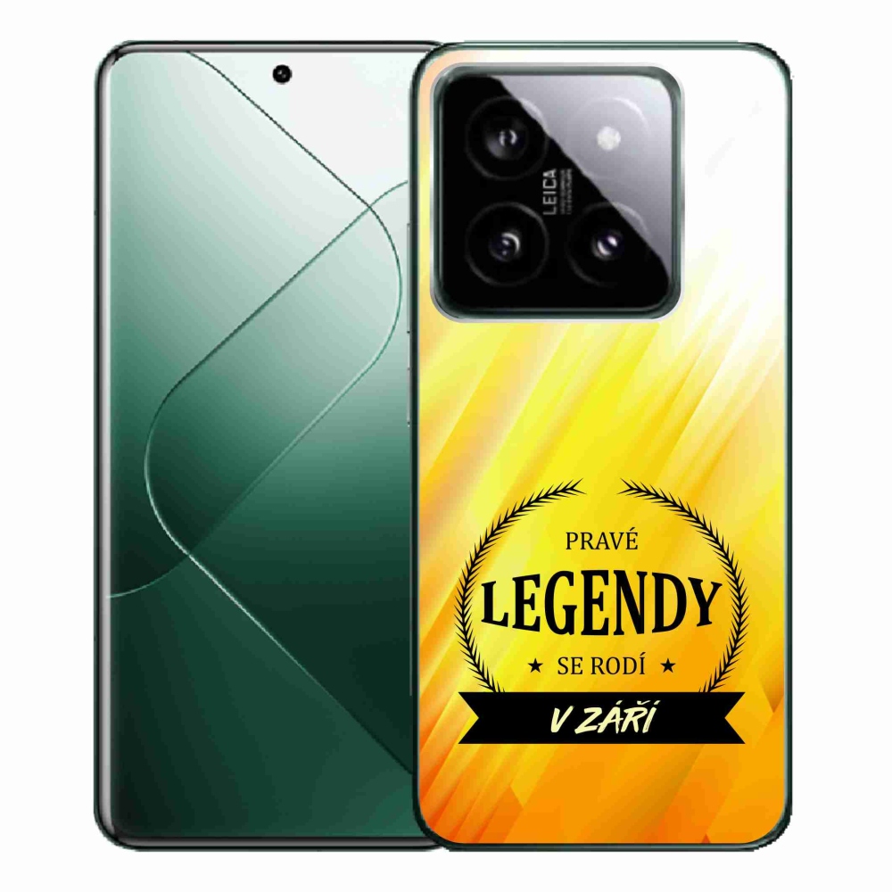 Gélový kryt mmCase na Xiaomi 14 Pro - legendy v septembri žlté pozadie