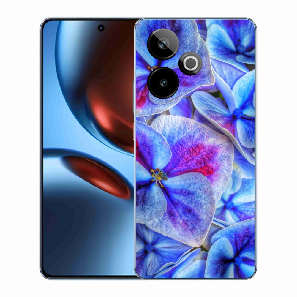 Gélový kryt mmCase na Realme GT 7 5G/GT 7T 5G - modré kvety 1