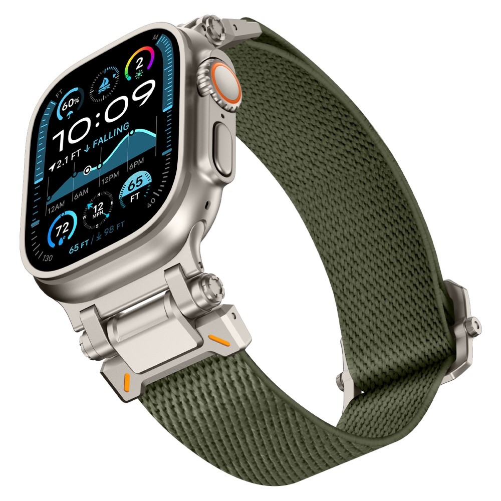 Titanium nylonový remienok na Apple Watch Ultra/Ultra 2 49mm/SE/SE 2022/2023 44mm/10 46mm/9/8/7 45mm/6/5/4 44mm/3/2/1 42 mm - zelený