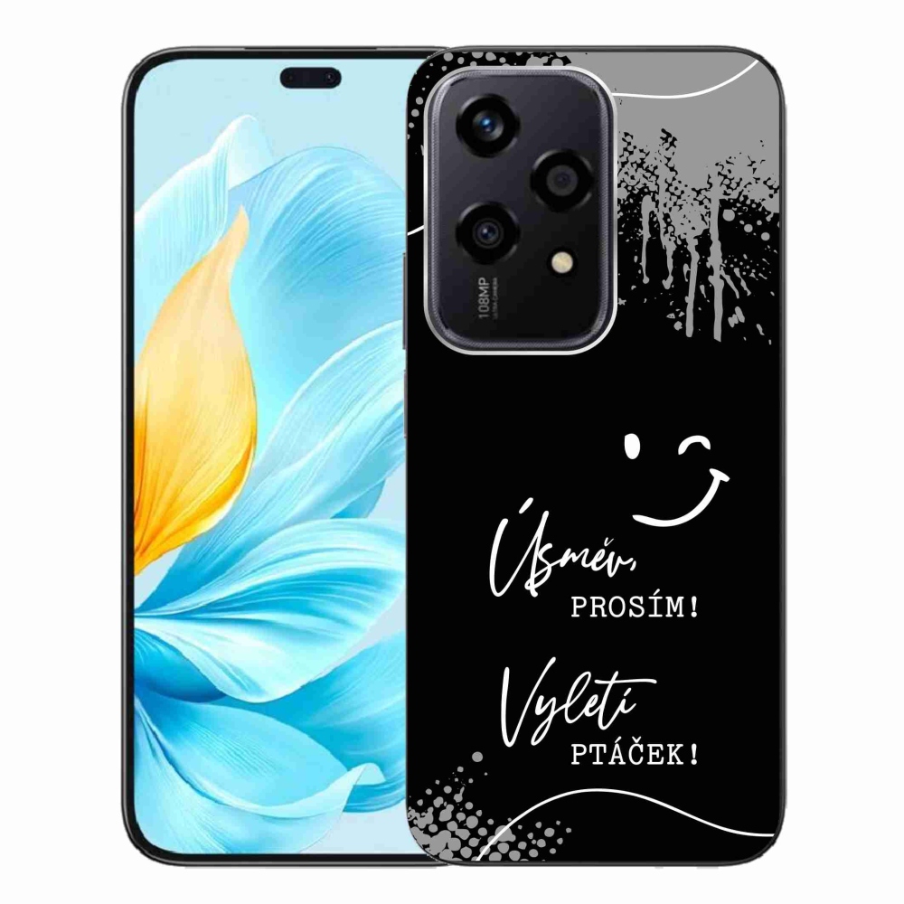 Gélový kryt mmCase na Honor 200 Lite 5G - vtipný text 4 čierne pozadie