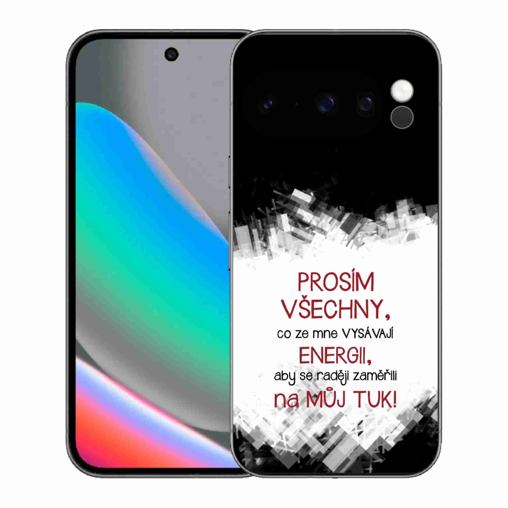 Gélový kryt mmCase na Google Pixel 10 Pro - vtipný text 1 červený