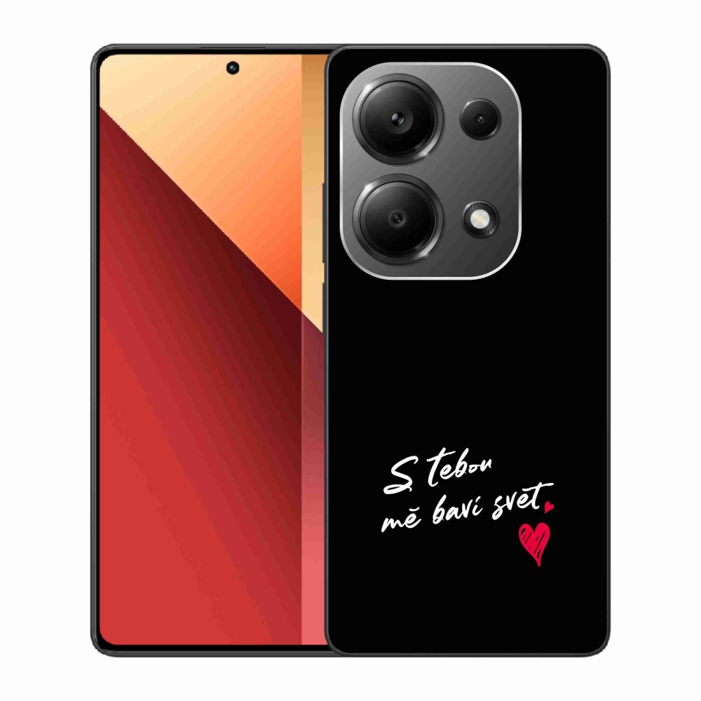 Gélový kryt mmCase na Xiaomi Redmi Note 13 Pro 4G/Poco M6 Pro - zamilovaný text 1 čierne pozadie