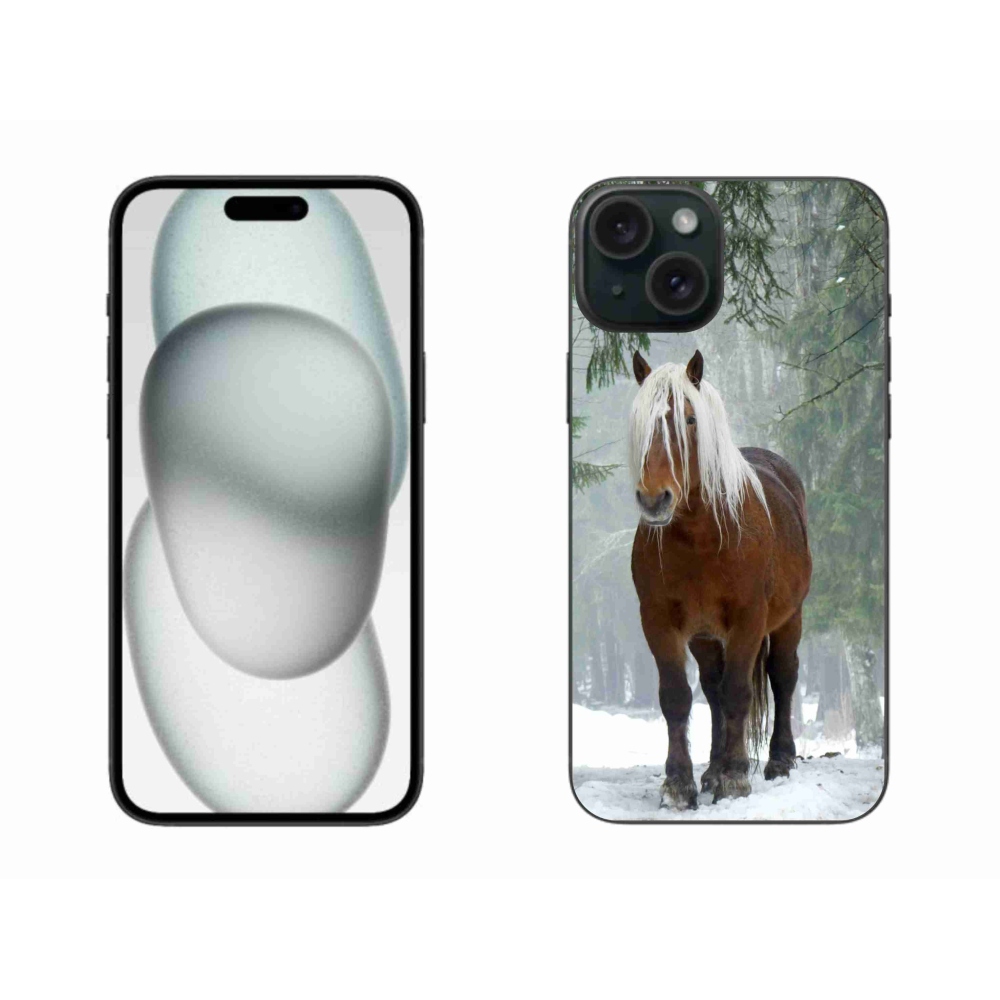 Gélový obal mmCase na iPhone 15 Plus - kôň v lese