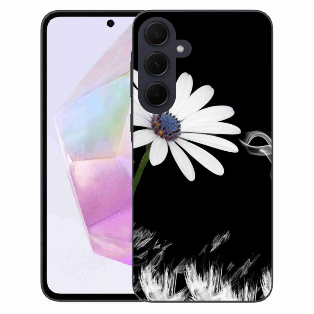 Gélový kryt mmCase na Samsung Galaxy A35 5G - biela kvetina
