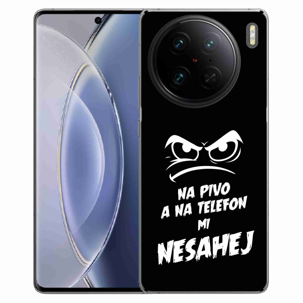 Gélový kryt mmCase na Vivo X90 Pro - pivný motív 2 čierne pozadie