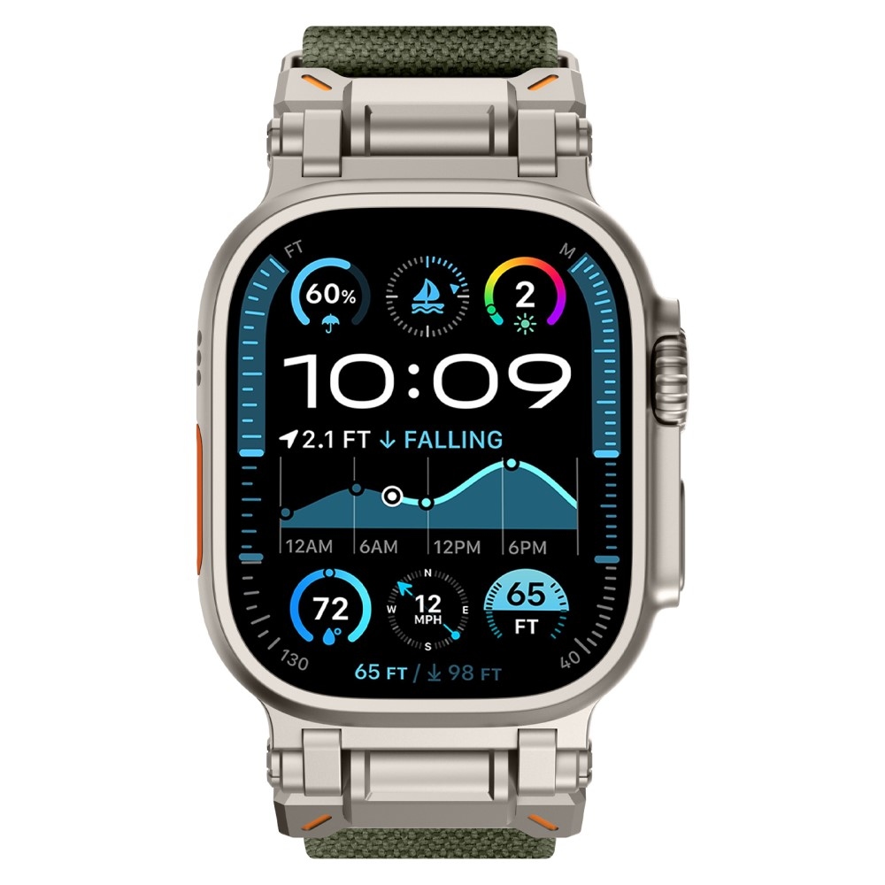 Titanium nylonový remienok na Apple Watch Ultra/Ultra 2 49mm/SE/SE 2022/2023 44mm/10 46mm/9/8/7 45mm/6/5/4 44mm/3/2/1 42 mm - zelený