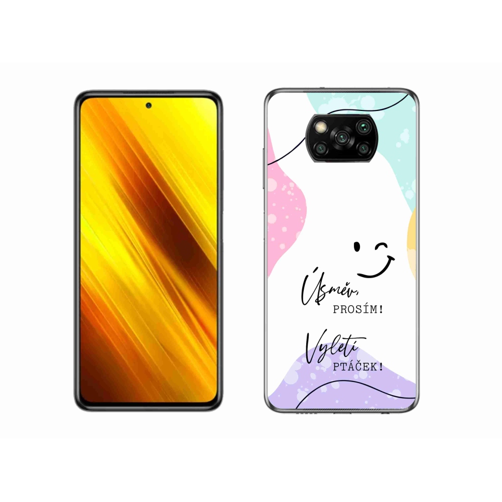 Gélový kryt mmCase na Xiaomi Poco X3 Pro - vtipný text 4 biele pozadie