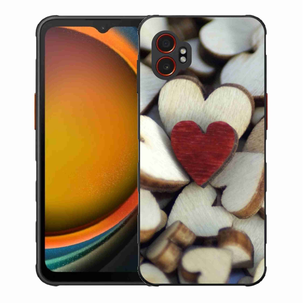 Gélový kryt mmCase na Samsung Galaxy Xcover 7 Pro - gravírované červené srdce