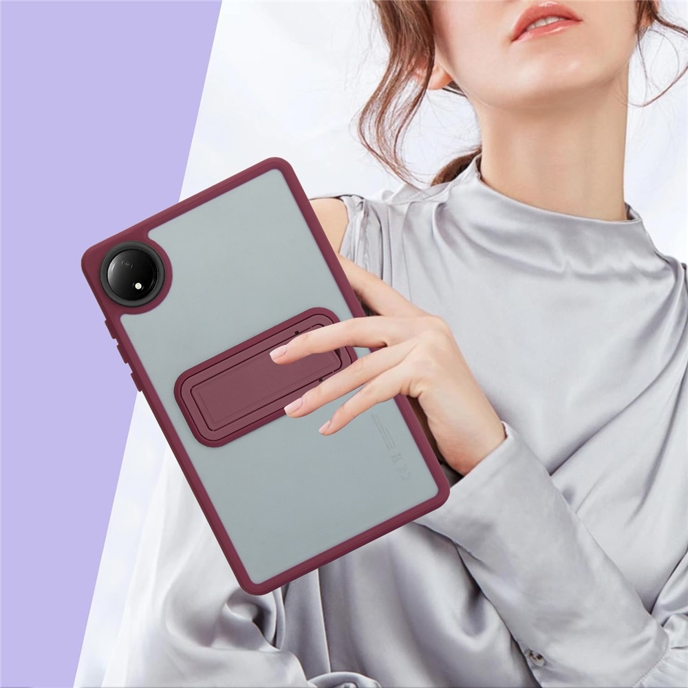 Skiny gélový obal s pevným chrbtom a výklopným stojanom na Xiaomi Redmi Pad SE 8.7 - vínový