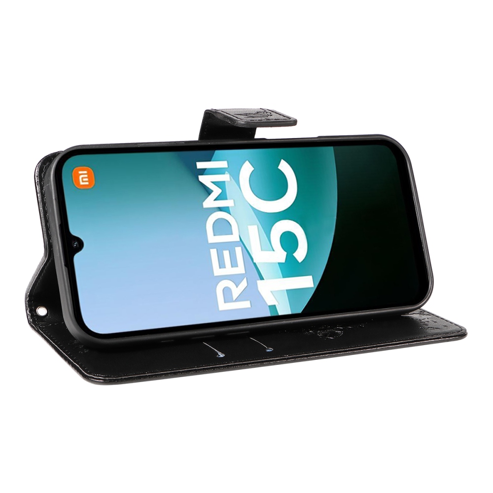 Trees knižkové púzdro na Xiaomi Redmi 15C 4G/5G (173mm) - čierne