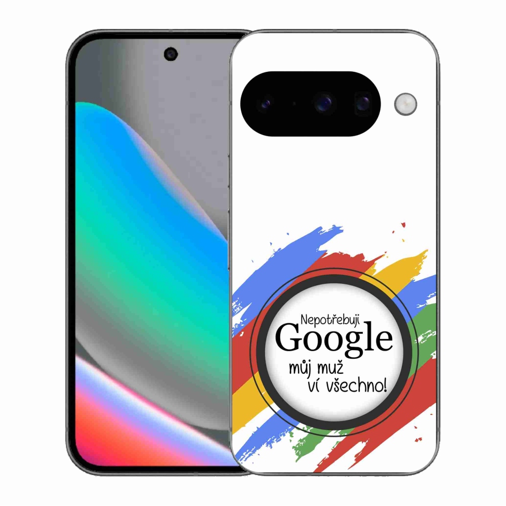 Gélový kryt mmCase na Google Pixel 10 - muž vie všetko biele pozadie