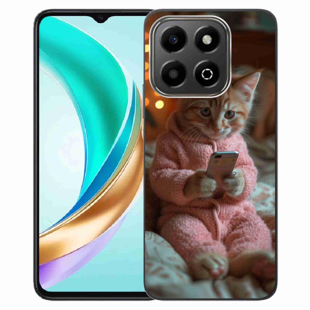 Gélový kryt mmCase na Honor X6b - mačiatko s mobilom