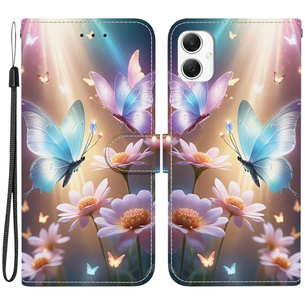 Versatile knižkové púzdro na Samsung Galaxy A06 4G - motýle a margaréty