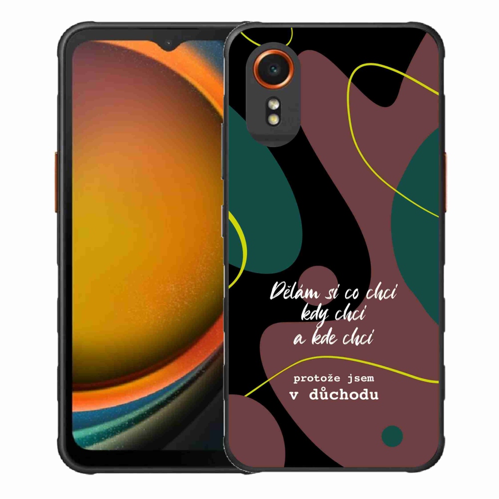 Gélový kryt mmCase na Samsung Galaxy Xcover 7 - vtipný text 10 čierne pozadie