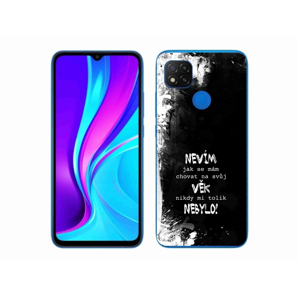 Gélový kryt mmCase na Xiaomi Redmi 9C - vtipný text 14 čierne pozadie