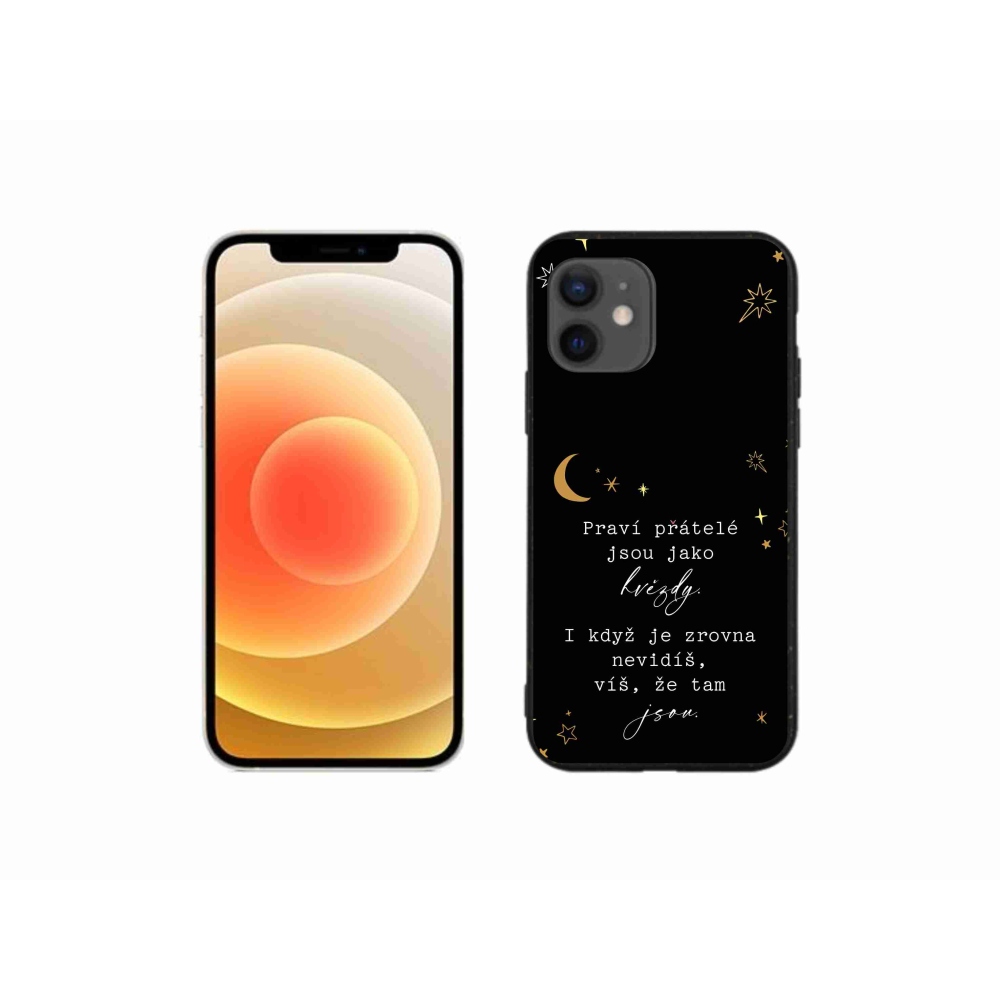 Gélový kryt mmCase na iPhone 12 mini - citát 6 čierne pozadie