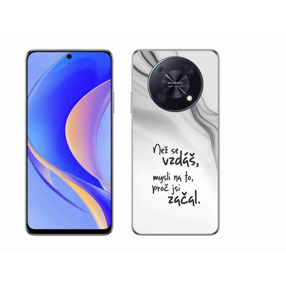 Gélový kryt mmCase na Huawei Nova Y90 - citát 2 biele pozadie
