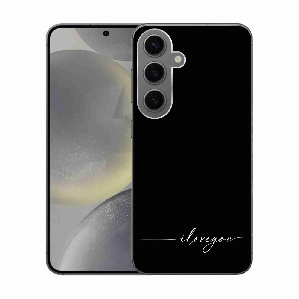 Gélový kryt mmCase na Samsung Galaxy S24 - I love you čierne pozadie