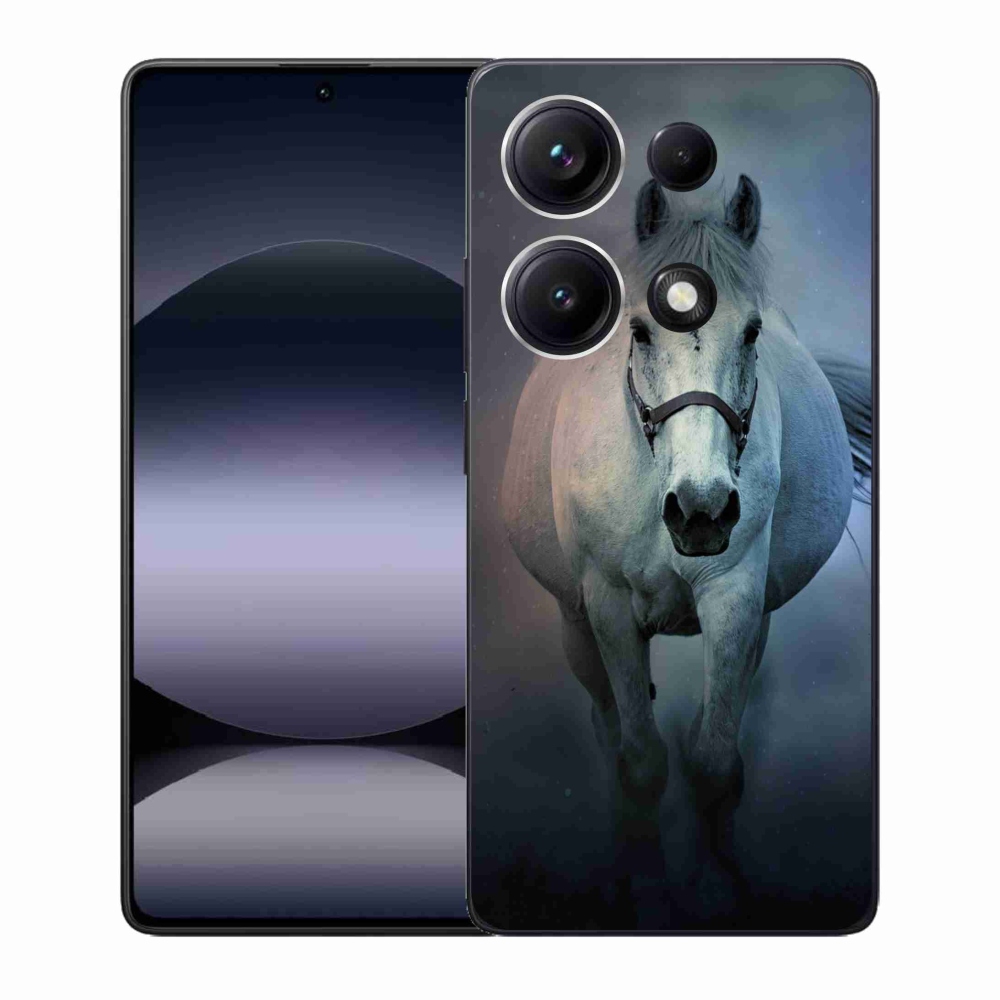 Gélový kryt mmCase na Xiaomi Redmi Note 14S - bežiaci biely kôň