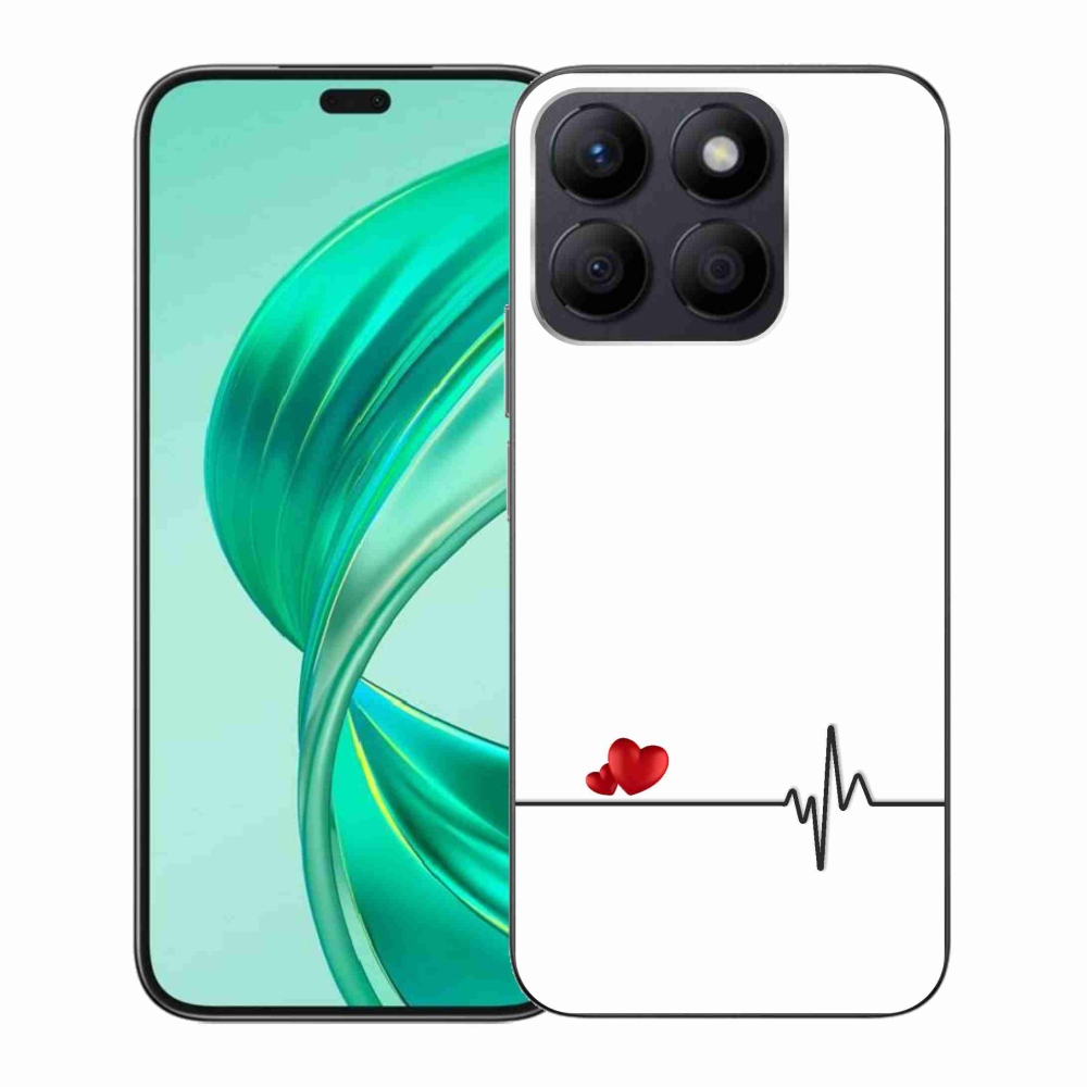 Gélový kryt mmCase na Honor X8b - srdce a tep biele pozadie