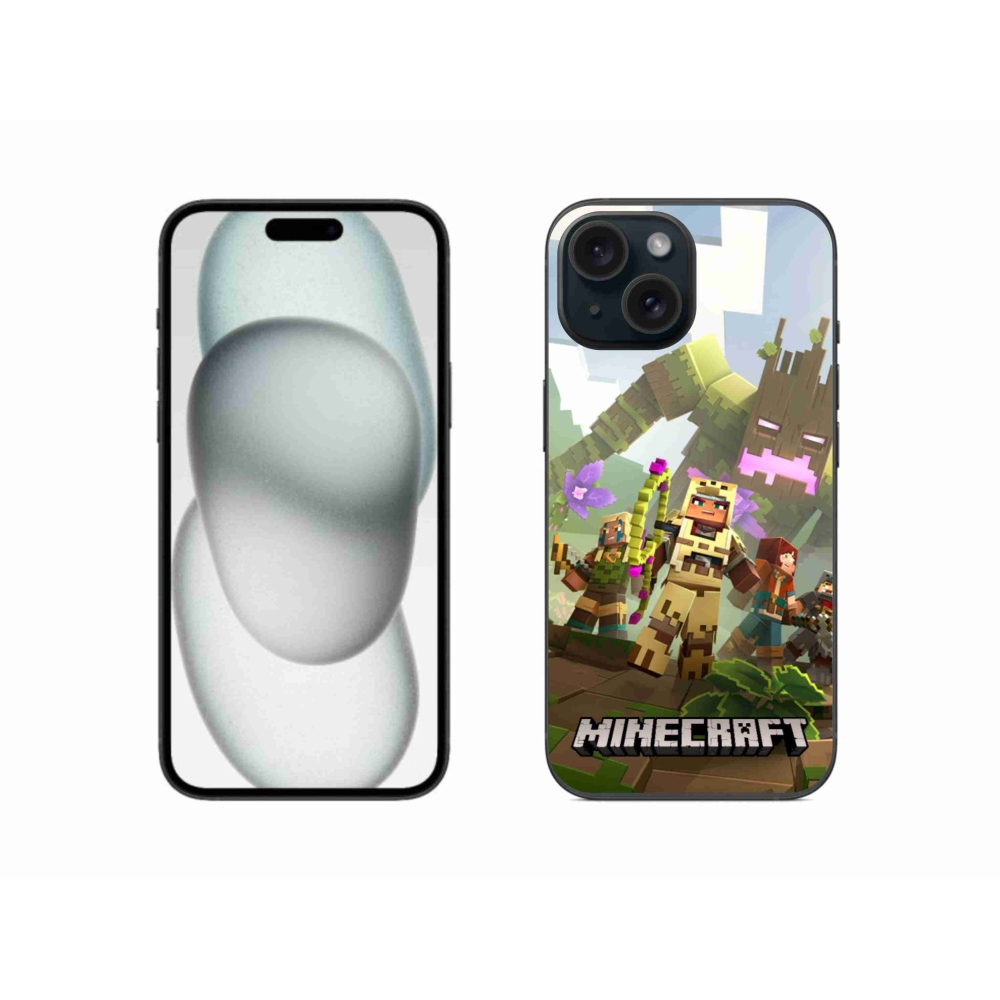 Gélový kryt mmCase na iPhone 15 - minecraft 1