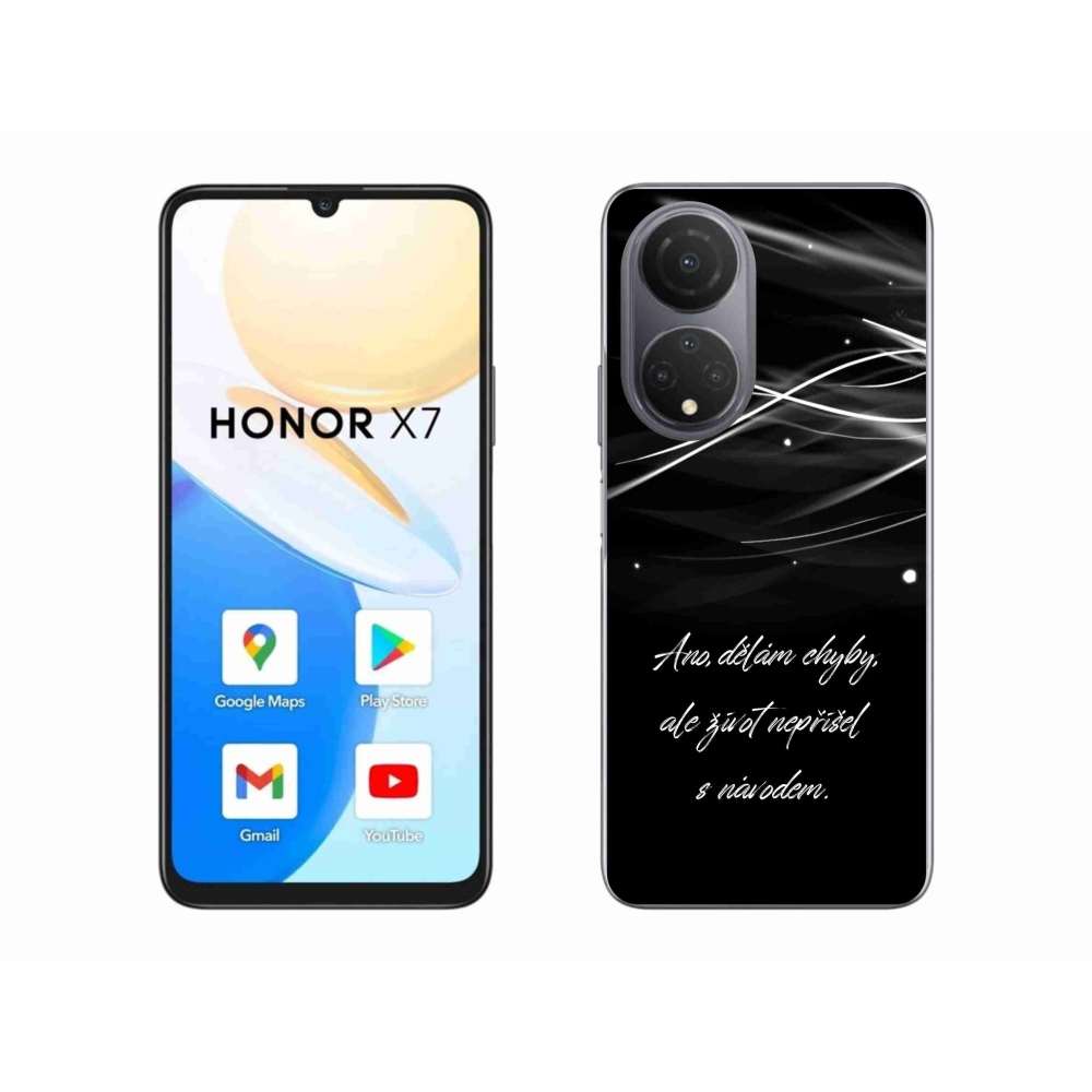 Gélový kryt mmCase na Honor X7 - citát čierne pozadie