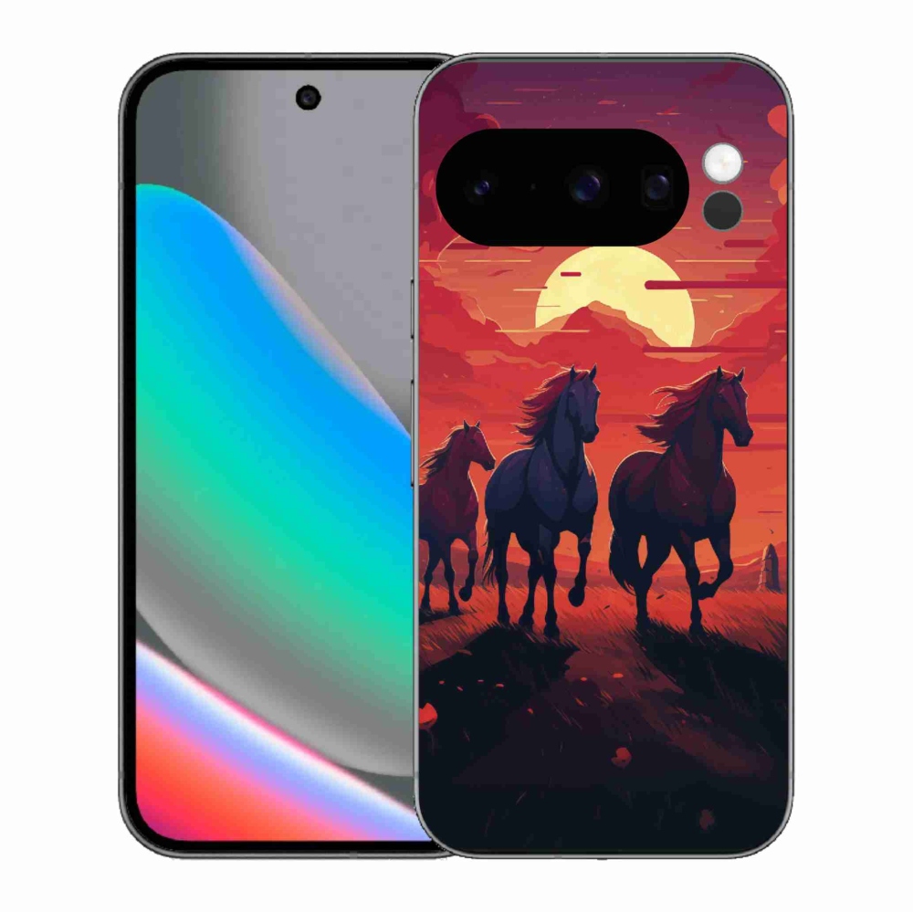 Gélový kryt mmCase na Google Pixel 10 Pro - kone a západ slnka