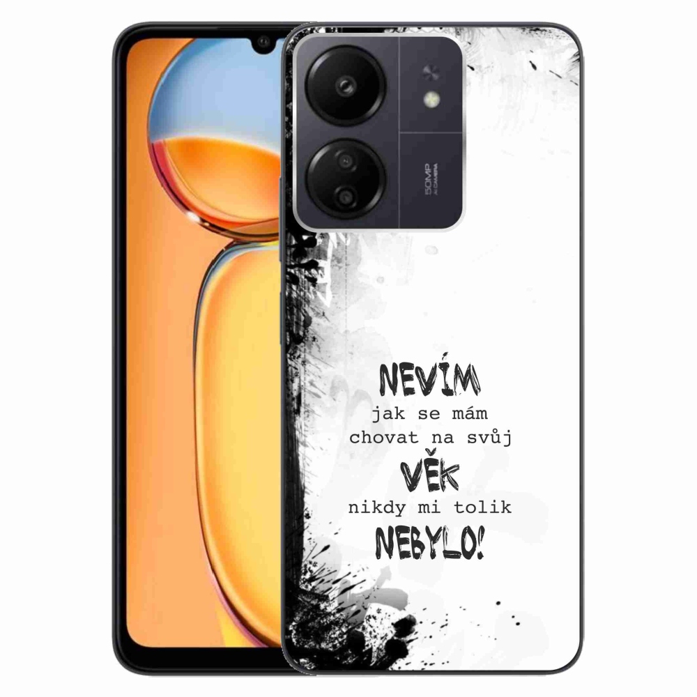 Gélový kryt mmCase na Xiaomi Poco C65/Redmi 13C - vtipný text 14 biele pozadie
