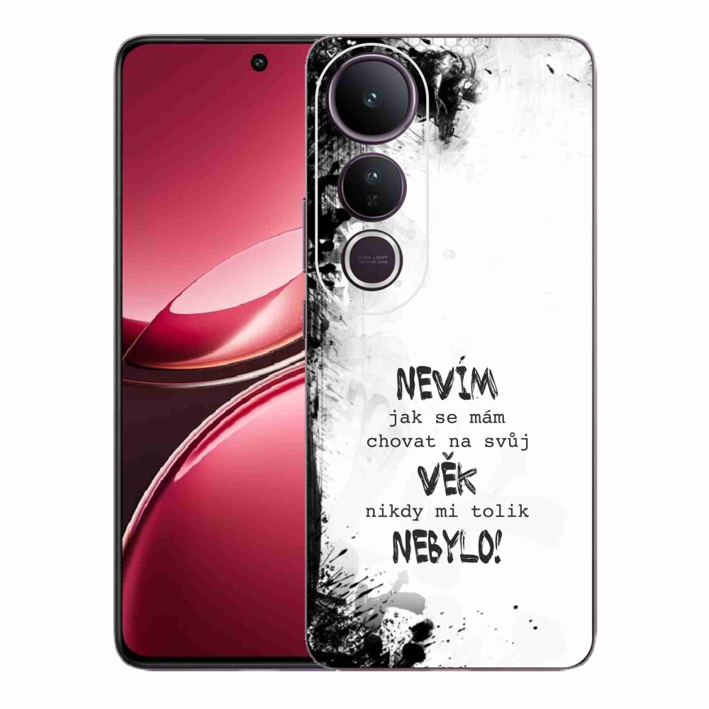 Gélový kryt mmCase na Vivo V50 Lite 4G/5G - vtipný text 14 biele pozadie