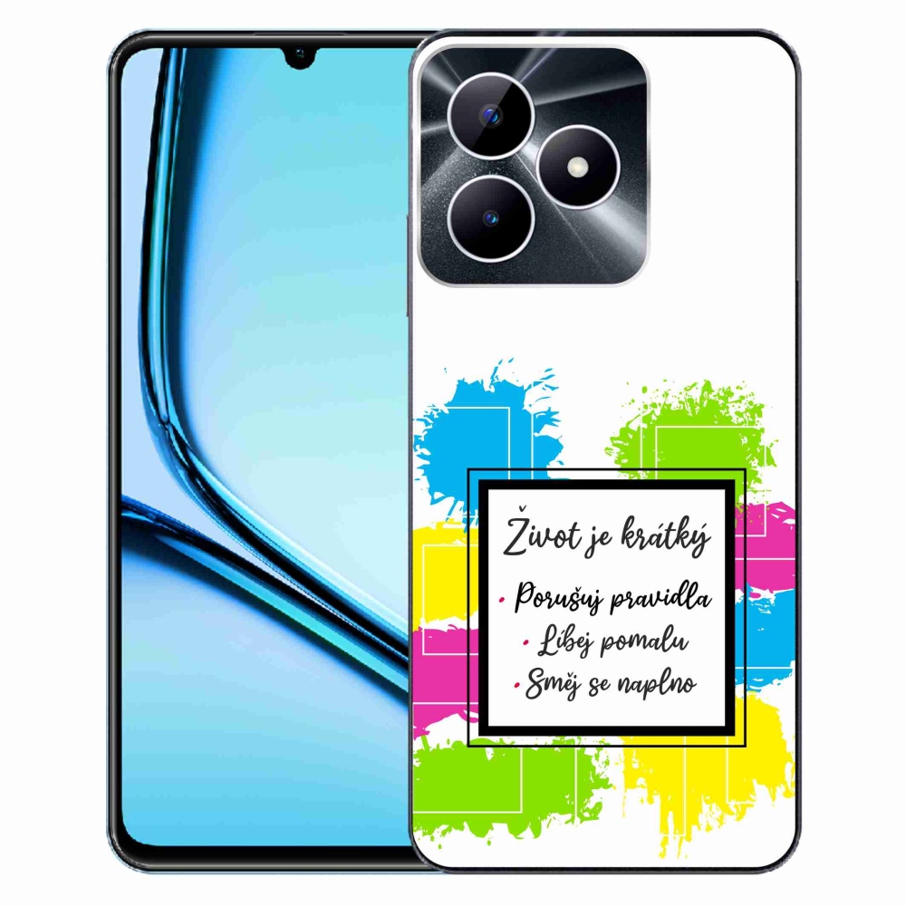 Gélový kryt mmCase na Realme Note 50 - citát 5 biele pozadie