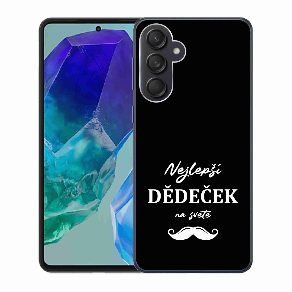 Gélový kryt mmCase na Samsung Galaxy M55 5G - najlepší starý otec 1 čierne pozadie