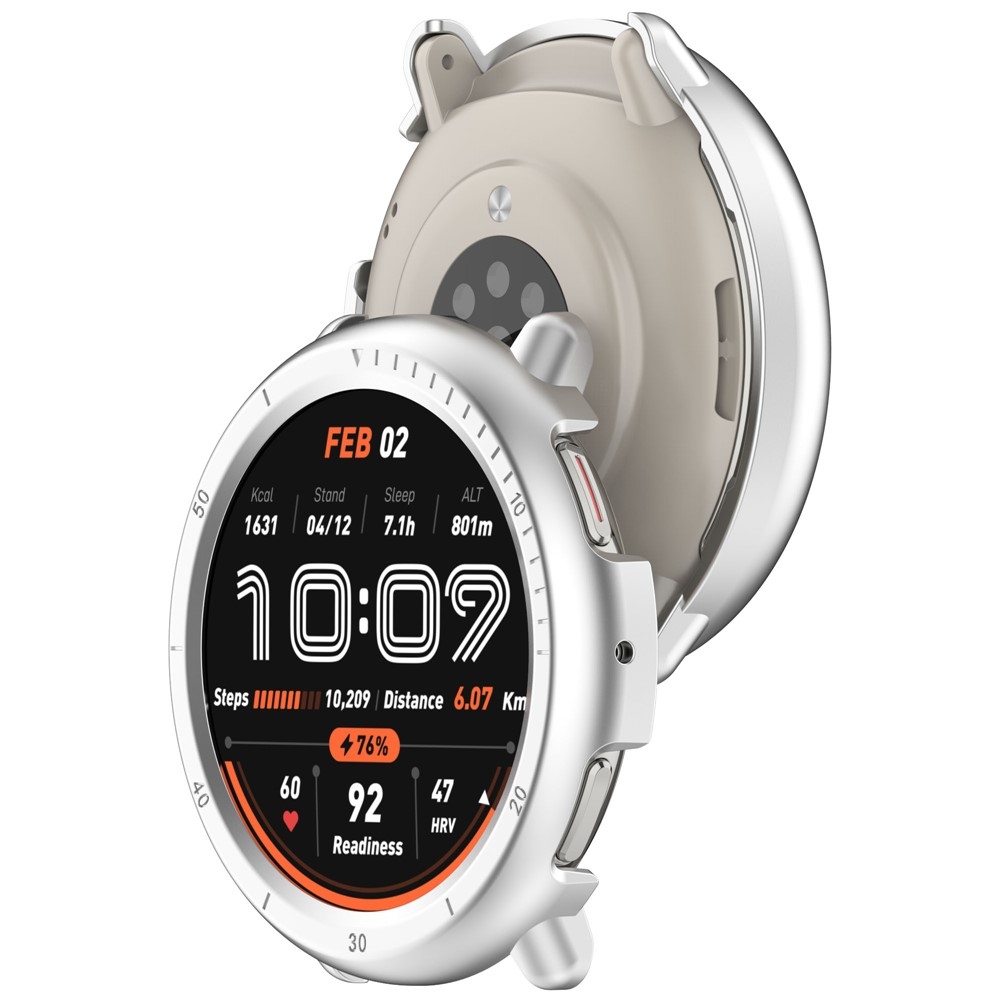 Half plastové nasadzovacie puzdro na Amazfit Active 2 - strieborné