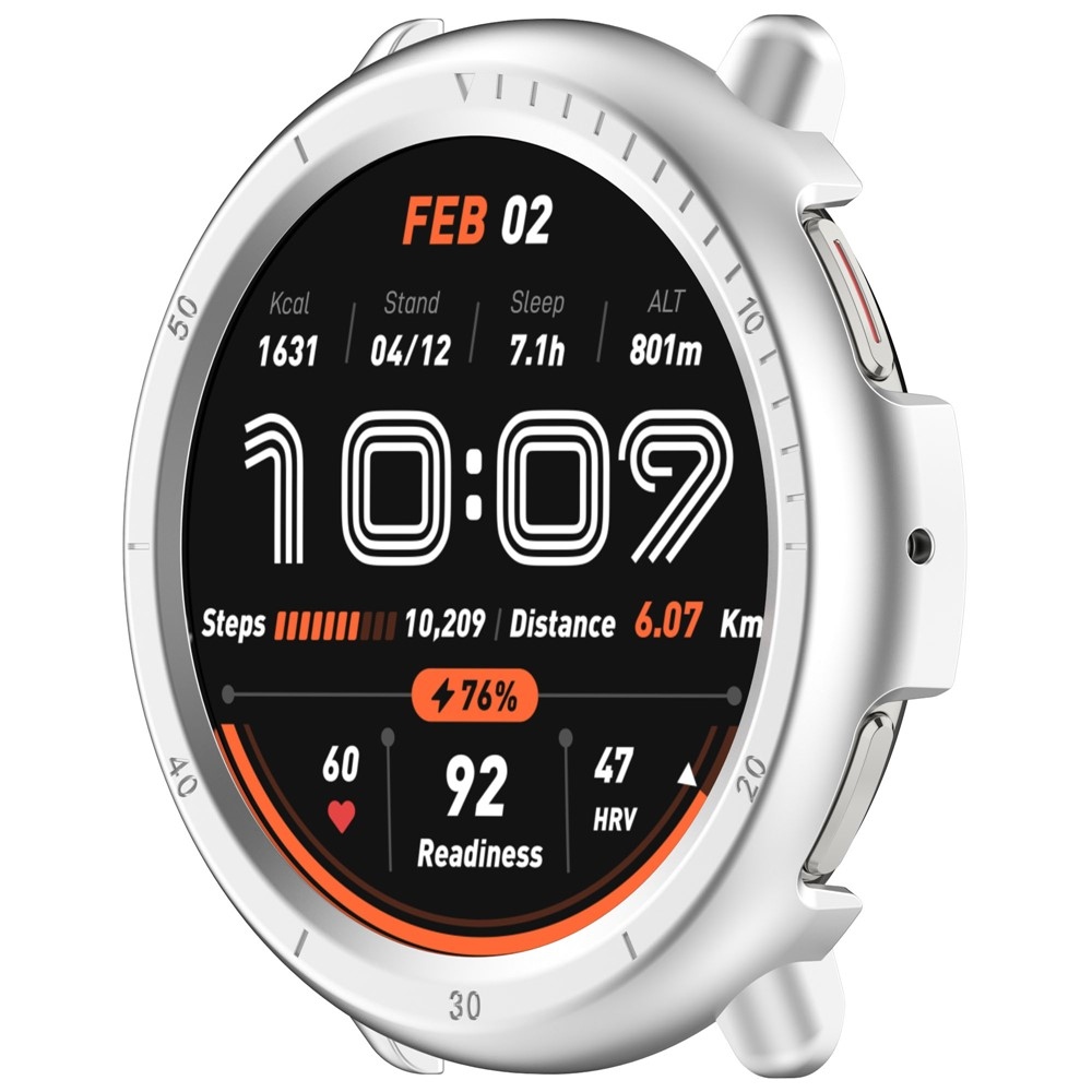 Half plastové nasadzovacie puzdro na Amazfit Active 2 - strieborné