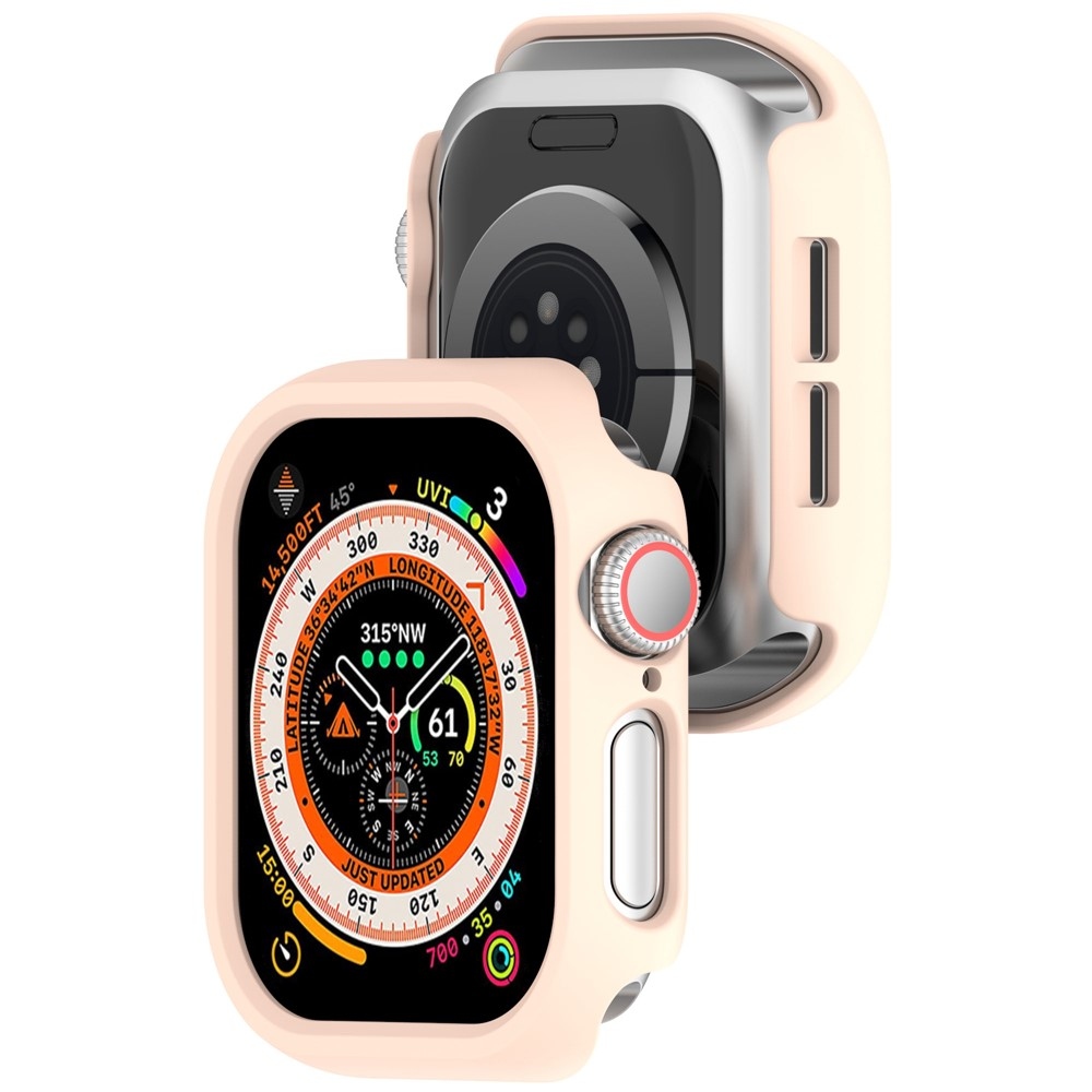 Half plastové nasadzovacie puzdro na Apple Watch 11/10 46mm - ružové