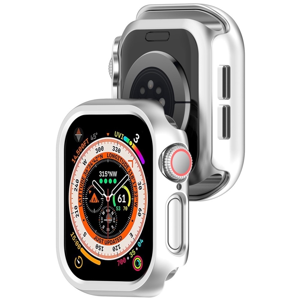 Half plastové nasadzovacie puzdro na Apple Watch 11/10 46mm - strieborné