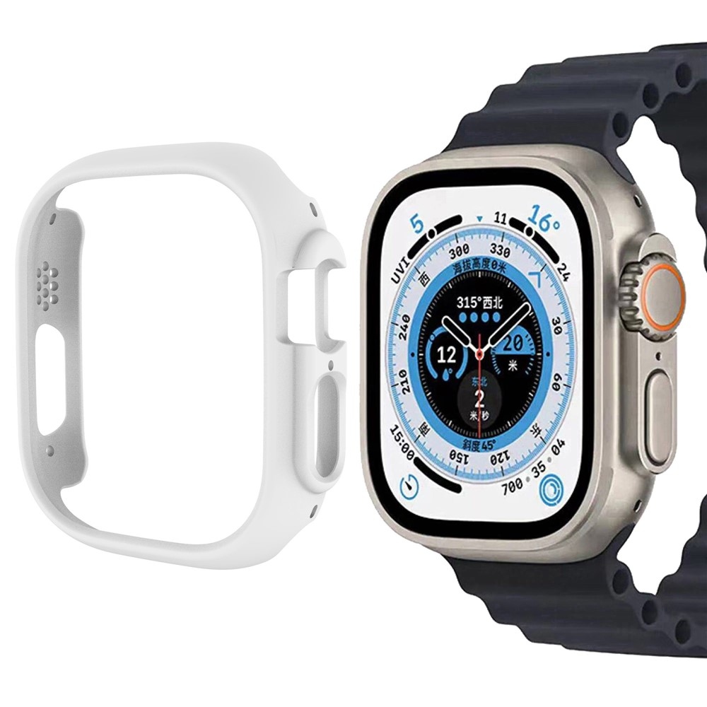 Half plastové nasadzovacie puzdro na Apple Watch Ultra 4/3/2/1 49mm - biele