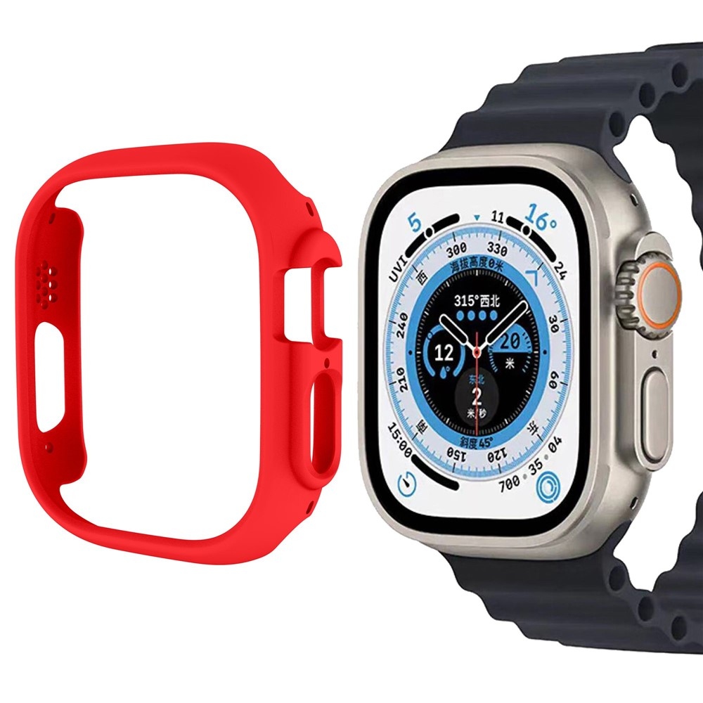 Half plastové nasadzovacie puzdro na Apple Watch Ultra 4/3/2/1 49mm - červené