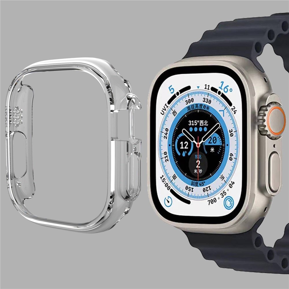 Half plastové nasadzovacie puzdro na Apple Watch Ultra 4/3/2/1 49mm - priehľadné
