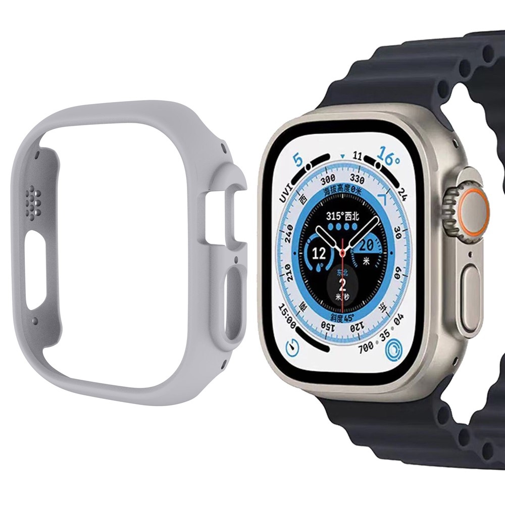 Half plastové nasadzovacie puzdro na Apple Watch Ultra 4/3/2/1 49mm - svetlošedé