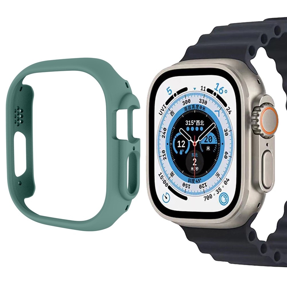 Half plastové nasadzovacie puzdro na Apple Watch Ultra 4/3/2/1 49mm - tmavozelené